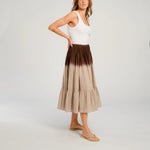 V DE VINSTER Himi Tye Dye Skirt in Cacao