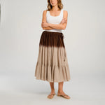 V DE VINSTER Himi Tye Dye Skirt in Cacao