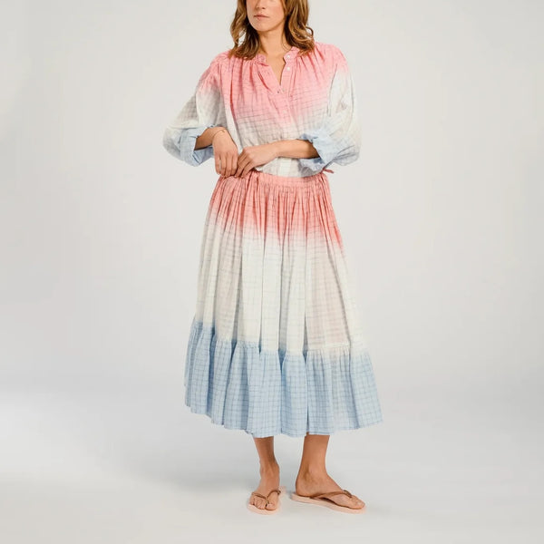 V DE VINSTER Himi Tye Dye Blouse in Light Blue