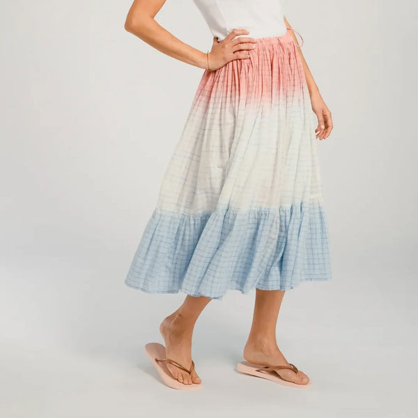 V DE VINSTER Himi Tye Dye Skirt in Light Blue