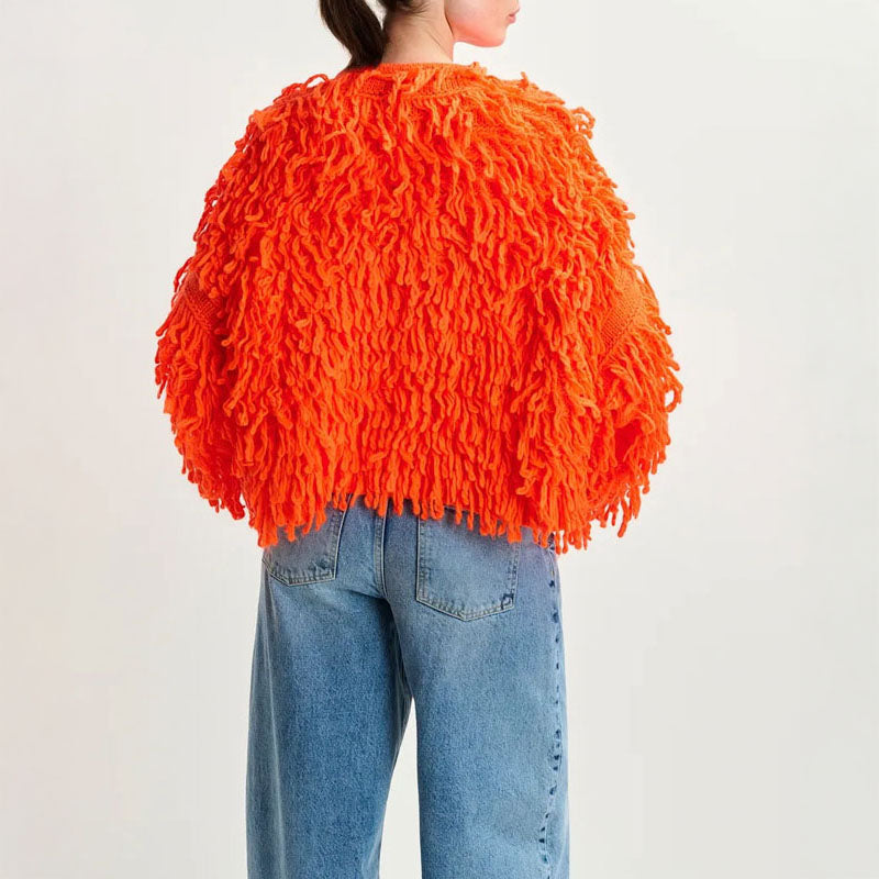 ESSENTIEL ANTWERP Hinwood Fringed Jacket in Chimique Fanta