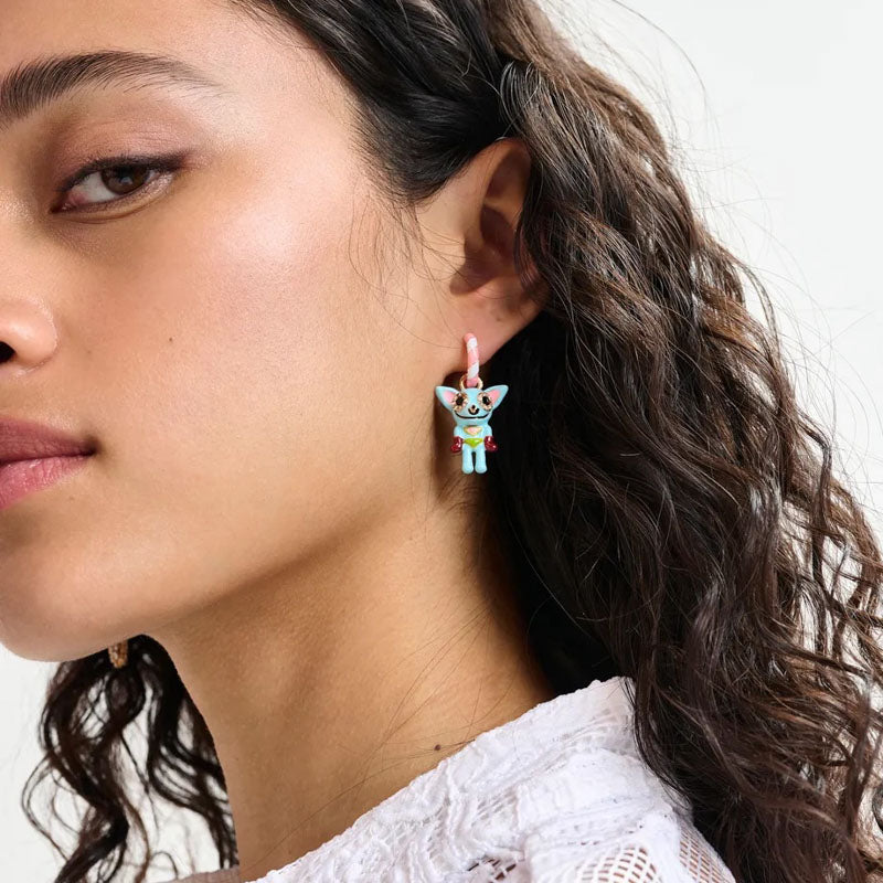 ESSENTIEL ANTWERP Hiris Earrings with Charms in Burnt Coral