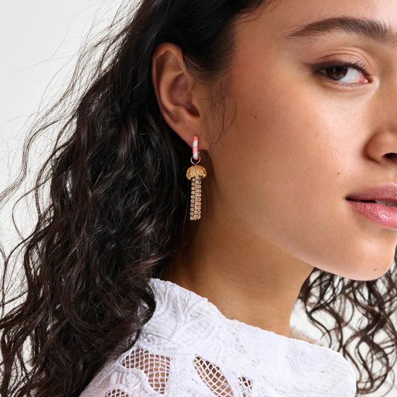 ESSENTIEL ANTWERP Hiris Earrings with Charms in Burnt Coral