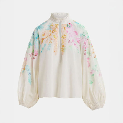 ESSENTIEL ANTWERP Hitrus Appliqued Detail Top in Off White