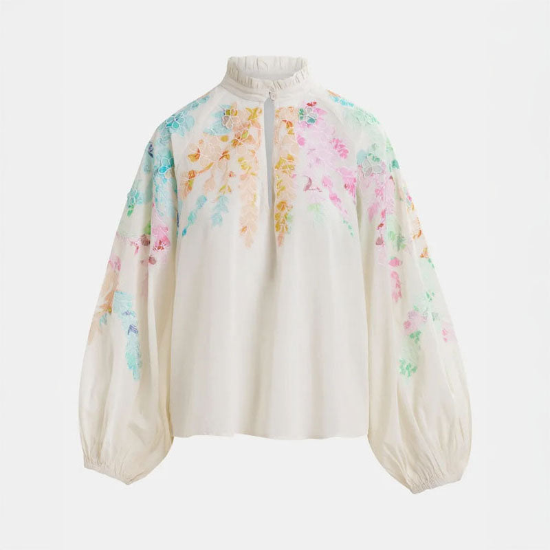 ESSENTIEL ANTWERP Hitrus Appliqued Detail Top in Off White