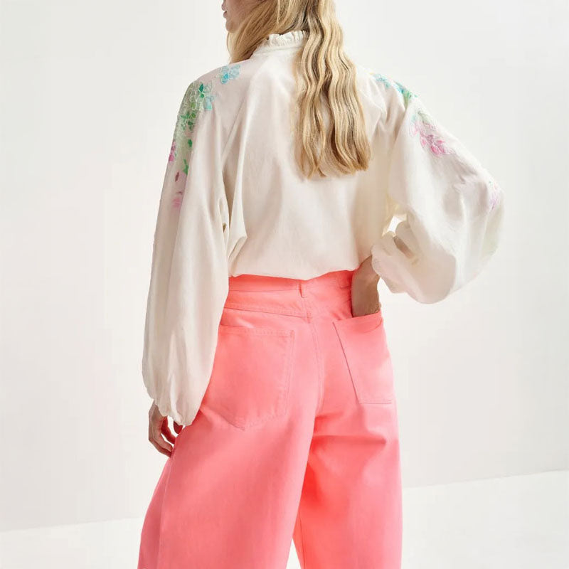 ESSENTIEL ANTWERP Hitrus Appliqued Detail Top in Off White