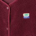 AMERICAN VINTAGE Hoktown Zip Up Gilet in Burgundy Melange