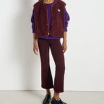 AMERICAN VINTAGE Hoktown Zip Up Gilet in Burgundy Melange