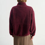 AMERICAN VINTAGE Hoktown Zip Up Jacket in Burgundy Melange