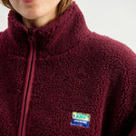 AMERICAN VINTAGE Hoktown Zip Up Jacket in Burgundy Melange