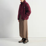 AMERICAN VINTAGE Hoktown Zip Up Jacket in Burgundy Melange
