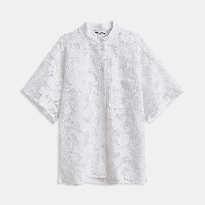 ESSENTIEL ANTWERP Hok Lace Oversized Shirt  in White