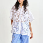 ESSENTIEL ANTWERP Hok Lace Oversized Shirt  in White