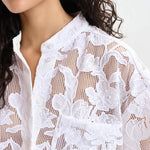 ESSENTIEL ANTWERP Hok Lace Oversized Shirt  in White