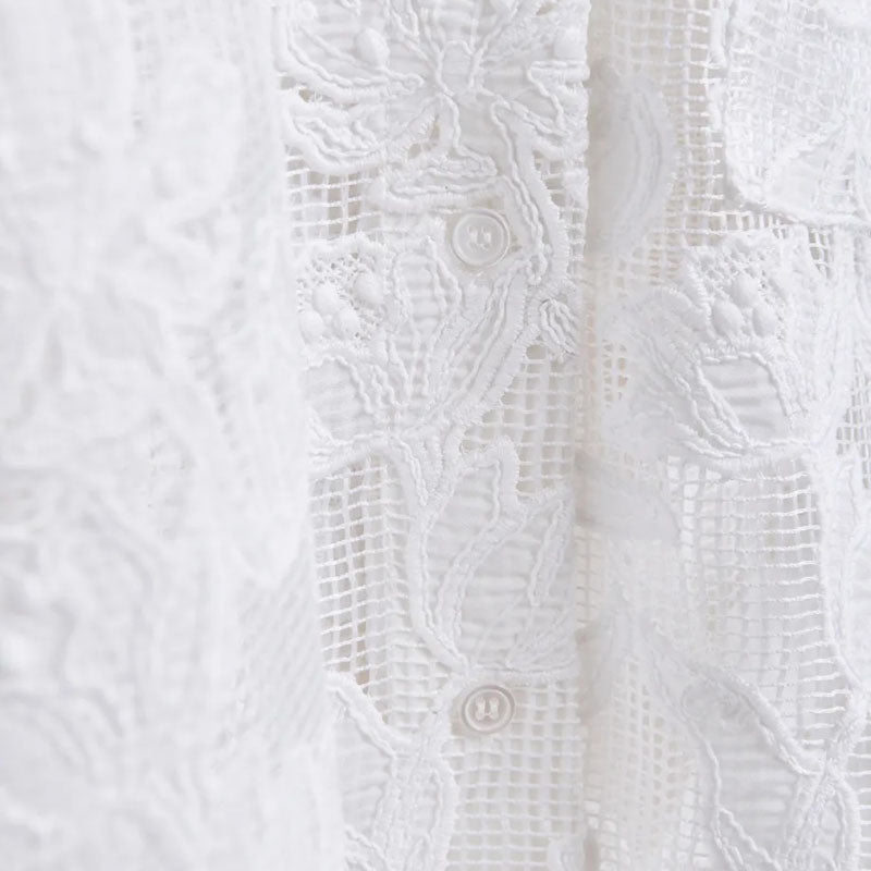 ESSENTIEL ANTWERP Hok Lace Oversized Shirt  in White