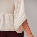 FAUNE Honeysuckle Modal Satin Blouse in Natural Blush
