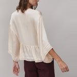 FAUNE Honeysuckle Modal Satin Blouse in Natural Blush