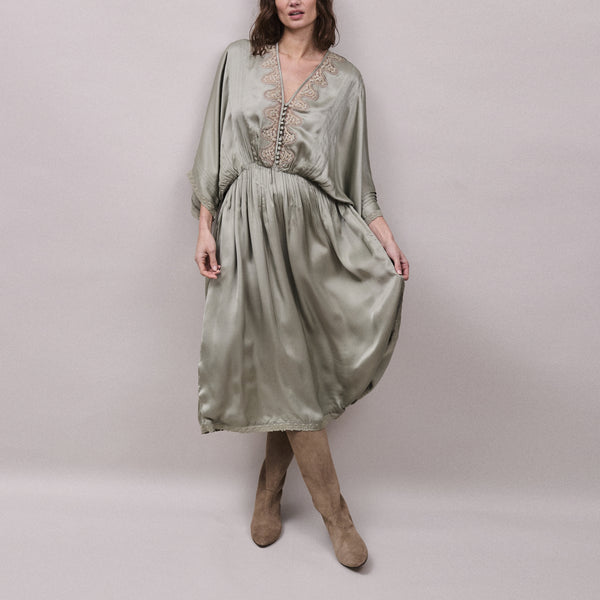 FAUNE Gracie Modal Satin Slip Dress in Duck Egg Green | Collen & Clare FAUNE Gracie Modal Satin Slip Dress in Duck Egg Green | Collen & Clare