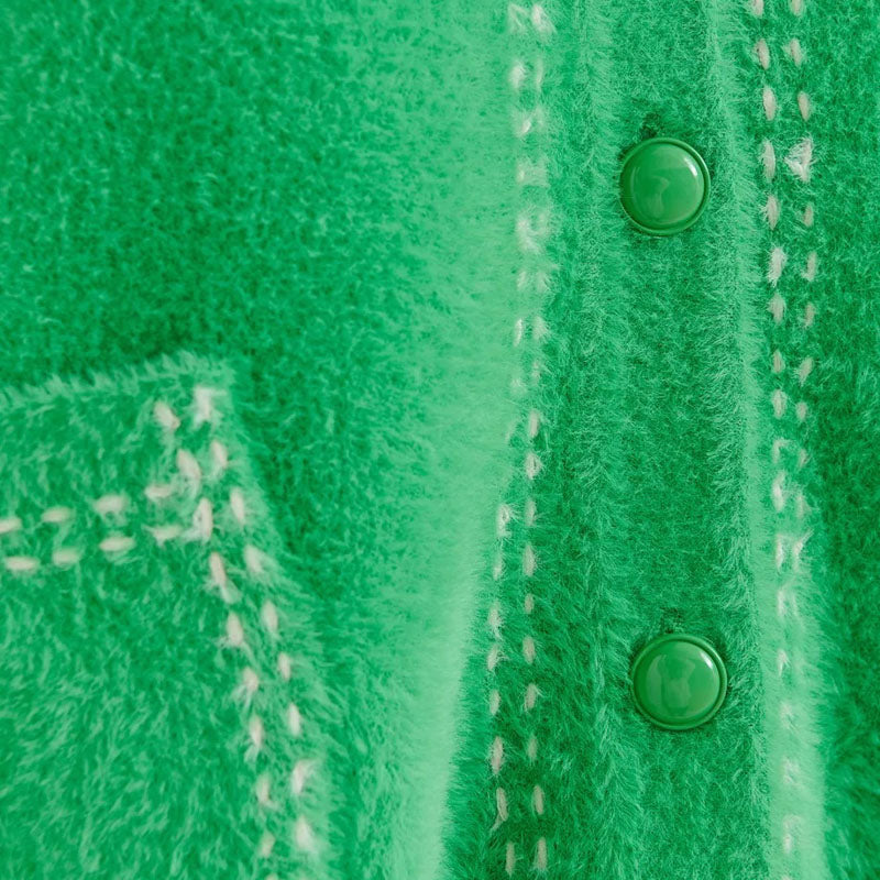 ESSENTIEL ANTWERP Hoops Cardigan with Bow in Pine Needle