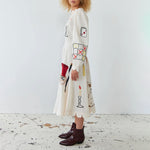 Handcrafted Circus Midi Dress in Ivory