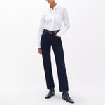 RAG & BONE Harlow Mid Rise Ankle Straight Jeans in Dark Rinse