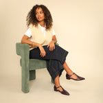 ESSKA Harmony Pointed T-Bar Flat Shoes in Bordeaux
