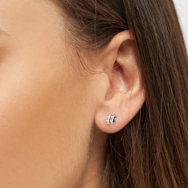LULU COPENHAGEN Hashtag Earring in Silver