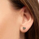 LULU COPENHAGEN Heart Mom Silver Plated Earring 1 pcs in Green