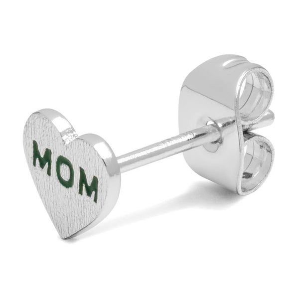 LULU COPENHAGEN Heart Mom Silver Plated Earring 1 pcs in Green