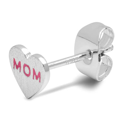 LULU COPENHAGEN Heart Mom Silver Plated Earring 1 pcs in Pink