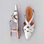 ESSKA Heidi Flat Sling Back Shoes in Silver