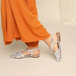 ESSKA Heidi Flat Sling Back Shoes in Silver