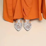ESSKA Heidi Flat Sling Back Shoes in Silver