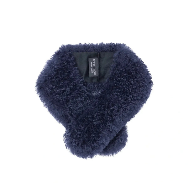HELEN MOORE Faux Sheepskin Vintage Collar in Navy