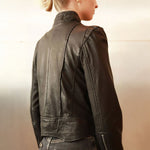 STUDIO KIN Helena Cropped Leather Jacket in Black