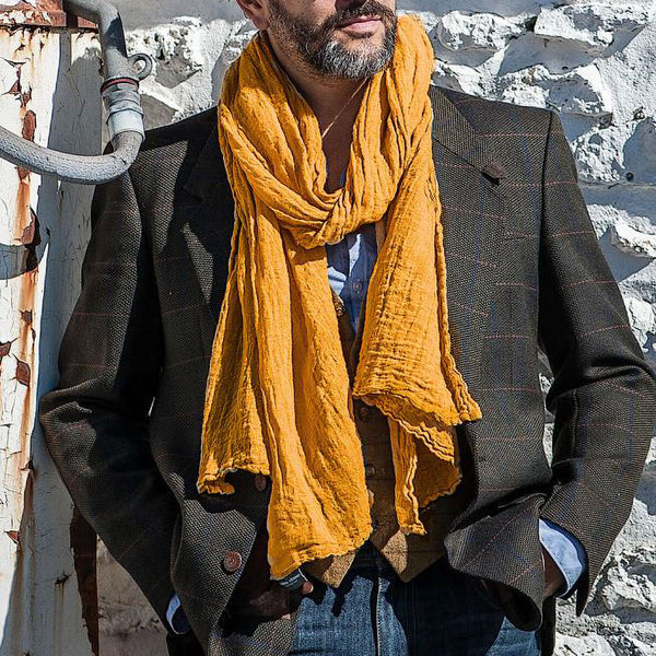 COULEUR CHANVRE Hemp Scarf in Ambre