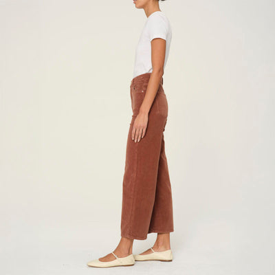 DL1961 Hepburn Wide Leg High Rise Ankle Jeans in Terracotta