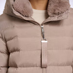 RINO & PELLE Hudson Padded Coat with Detachable Collar in Mocha Latte