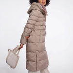 RINO & PELLE Hudson Padded Coat with Detachable Collar in Mocha Latte
