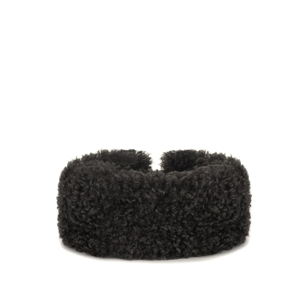 HELEN MOORE Faux Sheepskin Huff Headband in Slate