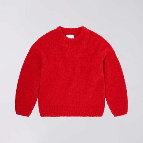 EDWIN Dun Textured Sweater in Fiery Red
