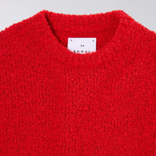 EDWIN Dun Textured Sweater in Fiery Red