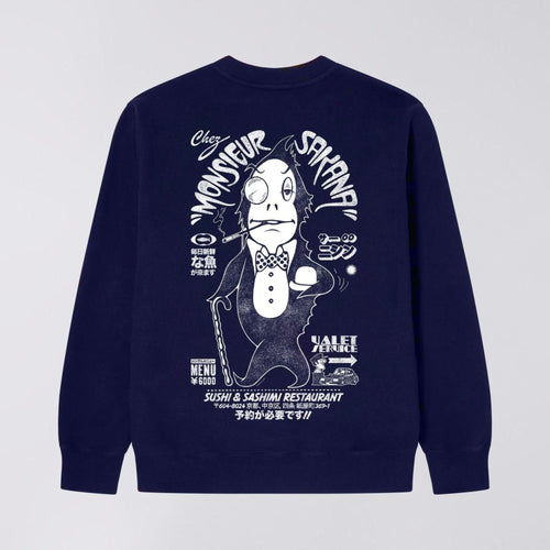 EDWIN Monsieur Sakana Sweat  in Maritime Blue