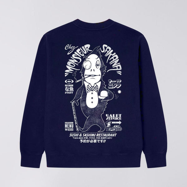 EDWIN Monsieur Sakana Sweat  in Maritime Blue