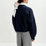 ESSENTIEL ANTWERP Ibernatus Embroidered Sweat in Navy