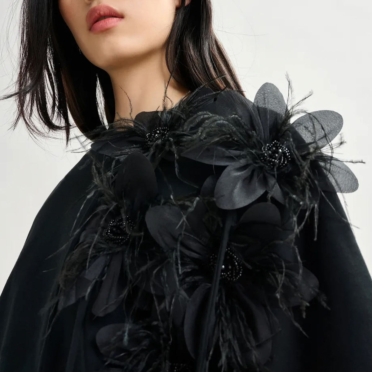 ESSENTIEL ANTWERP Ibiscus Cotton T-Shirt With Floral Detail in Black