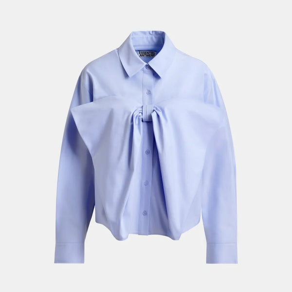 ESSENTIEL ANTWERP Ibow Bow Shirt in Pale Kingsblue