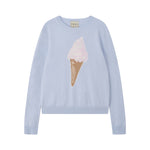 JUMPER 1234 Ice Cream Crew Neck Cashmere Jumper in Azure/Multi
