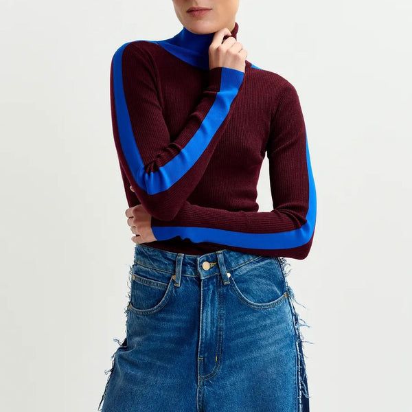 ESSENTIEL ANTWERP Iffort Bicolour Fitted Pull in Margot Mauve