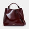 ESSENTIEL ANTWERP Ihurley Glossy Shopper Bag in Burgundy